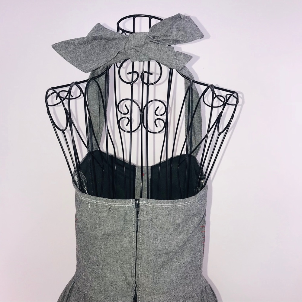 Ruby Rox Women's Junior Halter Backless Mini Fit & Flare Gray Dress Size 5 NWOT - Picture 4 of 8